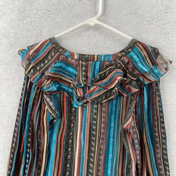 Vintage Icinoo The Silk Farm 100% Silk Art To Wear Top Blouse Womens Size 8 - Picture 10 of 16